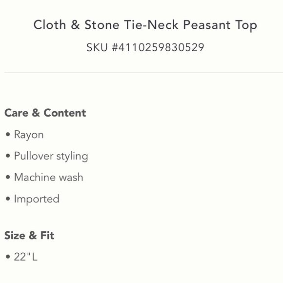 Anthro Cloth & Stone Peasant Top - Picture 3 of 5